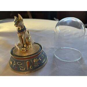 Sacred Bast Cat The Franklin Mint Lim Ed Hand Painted w/ COA Sculpt UTW8892 Flaw